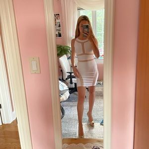White and see through tight dress